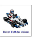 Go Kart 06 Edible Icing Cake Topper or Ribbon