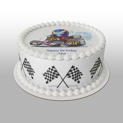 Go Kart 01 Edible Icing Cake Topper
