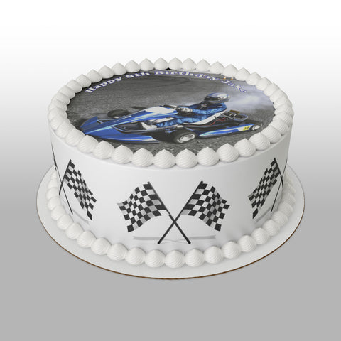 Go Kart 02 Edible Icing Cake Topper