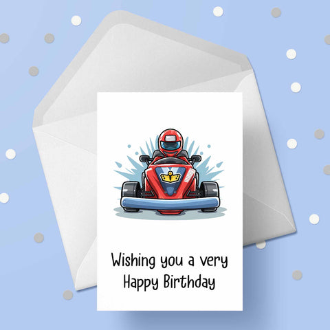 Go Kart 04 Birthday Card