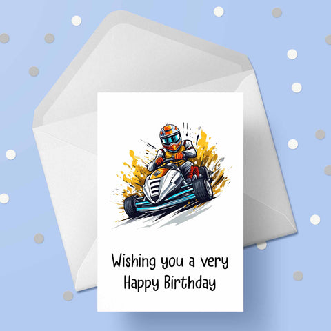 Go Kart 05 Birthday Card