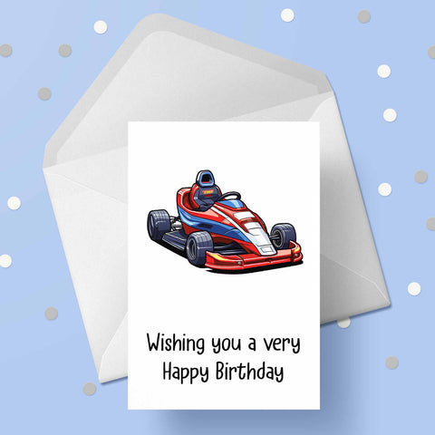 Go Kart 07 Birthday Card
