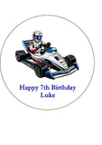 Go Kart 06 Edible Icing Cake Topper or Ribbon
