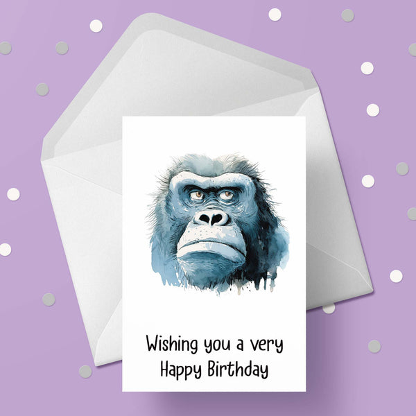 Gorilla 03 Birthday Card