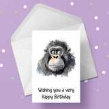 Gorilla 04 Birthday Card