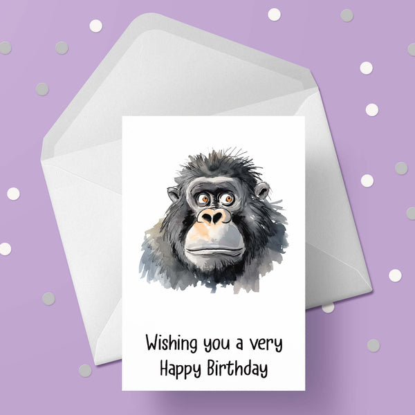 Gorilla 04 Birthday Card