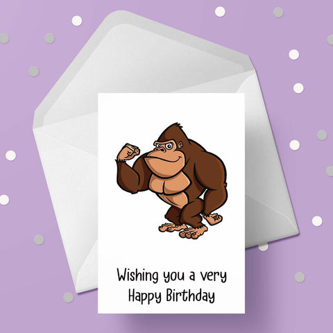 Gorilla 01 Birthday Card