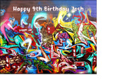 Graffiti Edible Icing Cake Topper 01