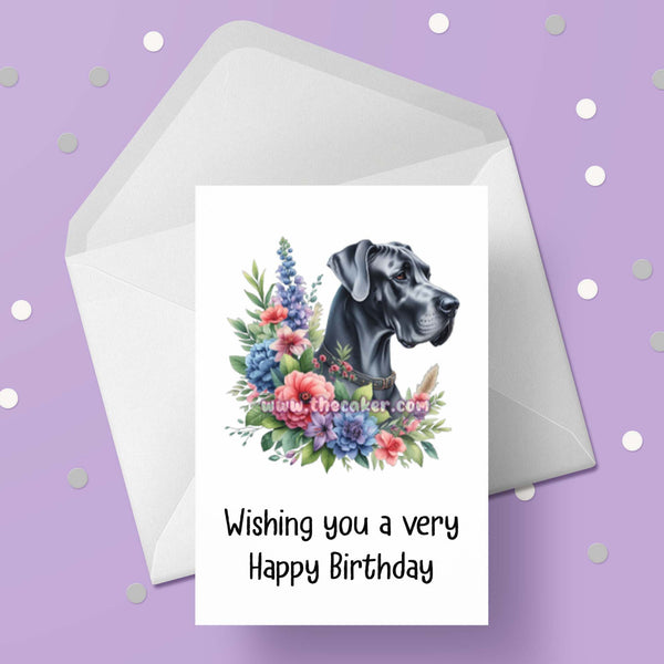 Great Dane Dog Birthday Card 01