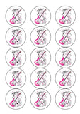 Pink Guitar Edible Icing Cake Topper