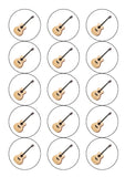 Classic Guitar Edible Icing Cake Topper or Ribbon