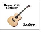 Classic Guitar Edible Icing Cake Topper or Ribbon