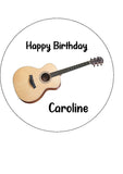Classic Guitar Edible Icing Cake Topper or Ribbon