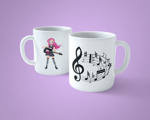 Guitar Player Mug 02 - Female Guitarist Mug