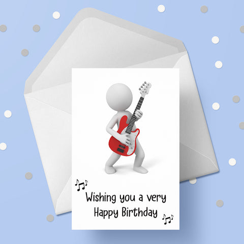 Guitar Player Birthday Card 03 - Guitarist Card