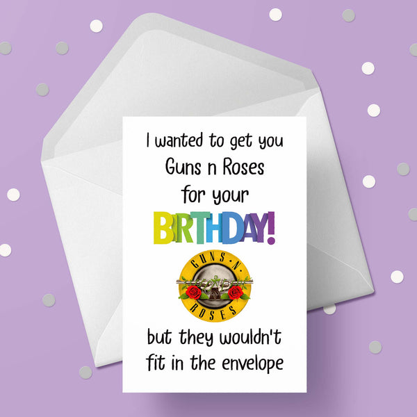 Funny Guns n Roses Birthday Card