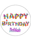 Happy Birthday Edible Icing Cake Topper or Ribbon 07 - Happy Birthday Words & Presents