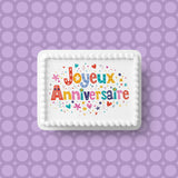 French Happy Birthday Edible Icing Cake Topper or Ribbon