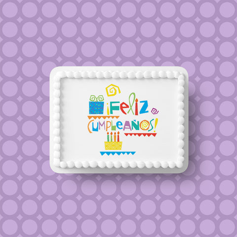 Feliz Cumpleanos Edible Icing Cake Topper
