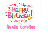 Happy Birthday Edible Icing Cake Topper or Ribbon 01 - Happy Birthday Words
