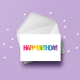 Happy Birthday Card 05 - Happy Birthday words Rainbow