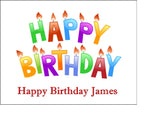 Happy Birthday Edible Icing Cake Topper or Ribbon 06 - Happy Birthday Words & Candles
