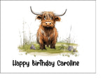Highland Cow 01 Edible Icing Cake Topper