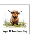 Highland Cow 01 Edible Icing Cake Topper