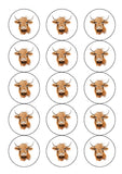 Highland Cow 02 Edible Icing Cake Topper