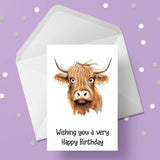 Highland Cow 02 Birthday Card