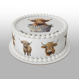 Highland Cow 04 Edible Icing Cake Topper