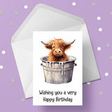 Highland Cow 04 Birthday Card