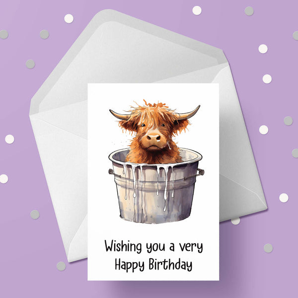 Highland Cow 04 Birthday Card
