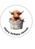 Highland Cow 04 Edible Icing Cake Topper
