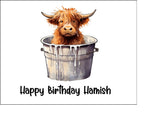 Highland Cow 04 Edible Icing Cake Topper