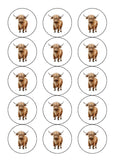 Highland Cow 06 Edible Icing Cake Topper