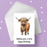 Highland Cow 06 Birthday Card