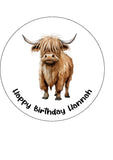 Highland Cow 06 Edible Icing Cake Topper