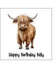 Highland Cow 06 Edible Icing Cake Topper
