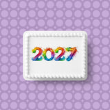 2027 Happy New Year Edible Icing Cake Topper 06