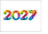 2027 Happy New Year Edible Icing Cake Topper 06