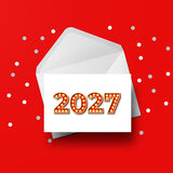 2027 Happy New Year Edible Icing Cake Topper 07