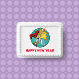 Happy New Year Edible Icing Cake Topper 03