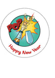 Happy New Year Edible Icing Cake Topper 03