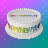 Happy New Year Edible Icing Cake Topper 04