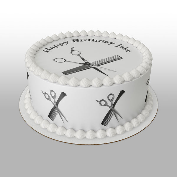 Hairdressing Edible Icing Cake Topper 01