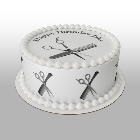 Hairdressing 01 Edible Icing Cake Topper or Ribbon