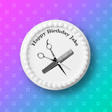 Hairdressing Edible Icing Cake Topper 01