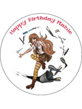 Hairdressing Edible Icing Cake Topper 05