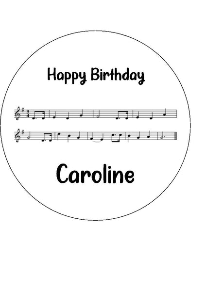 Happy Birthday To You Music Edible Icing Cake Topper or Ribbon
